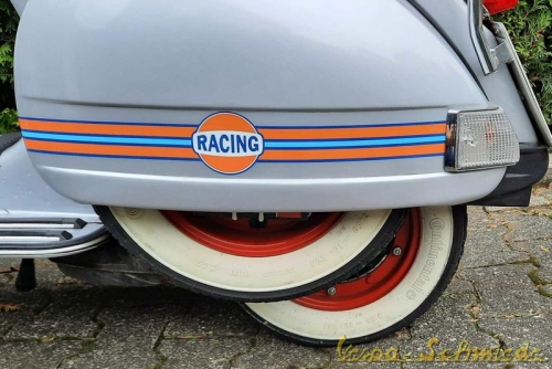 Dekor "Racing"  Kotflügel & Seitenhaube - Blau / Orange